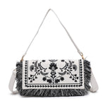 Borsa a Spalla in Cotone Nero
