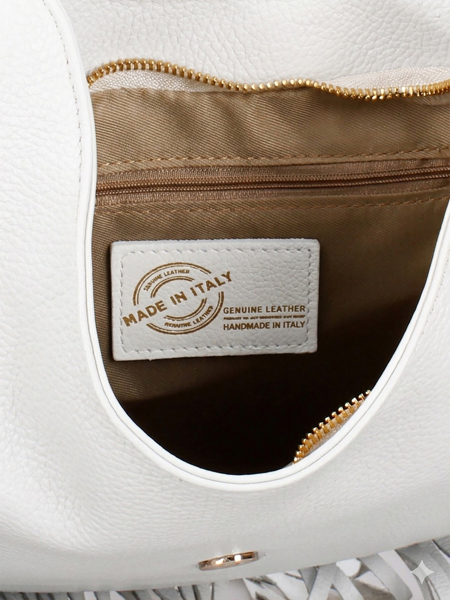 Borsa a Mano in Dollaro Leather Bianco