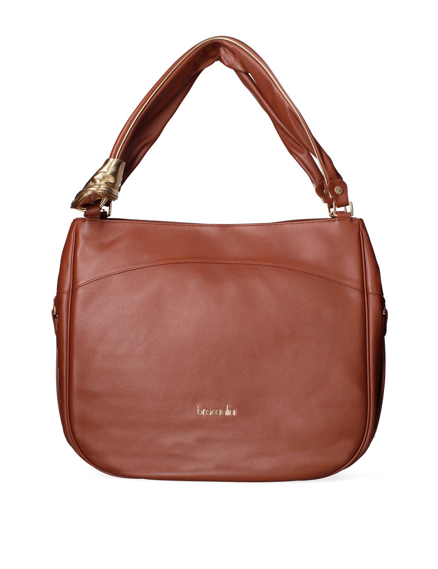 Borsa a Spalla in Vera Pelle Marrone Braccialini