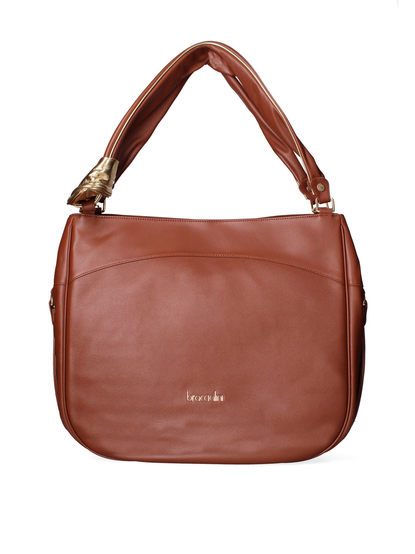 Borsa a Spalla in Vera Pelle Marrone Braccialini