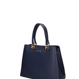 Blaue Schultertasche aus veganem Leder