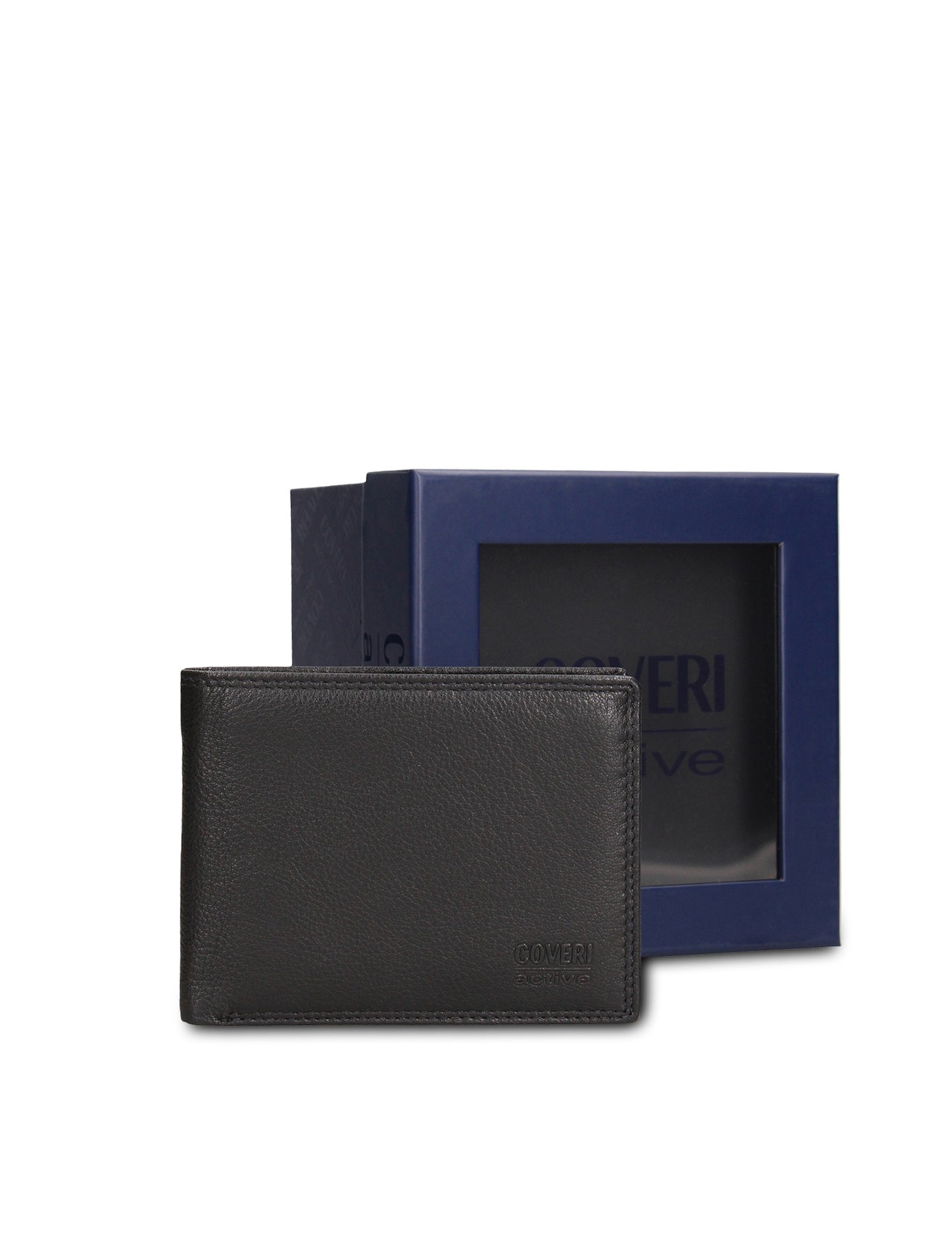 Set Portafoglio e Cintura in Vera Pelle Nero