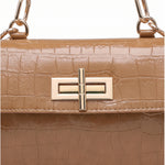 Borsa a Spalla in Pelle Vegana Marrone
