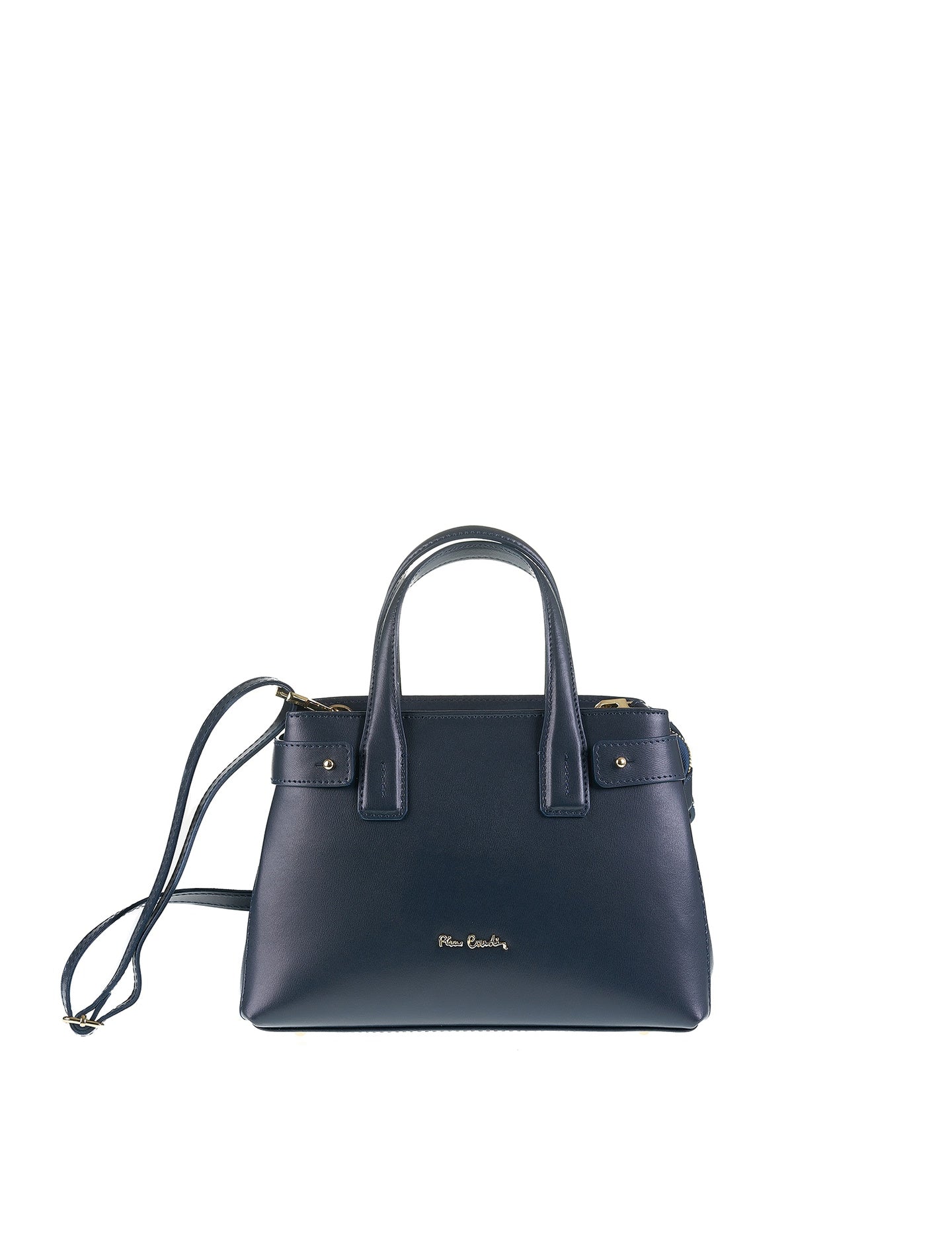 Borsa a Mano in Vera Pelle Navy Pierre Cardin