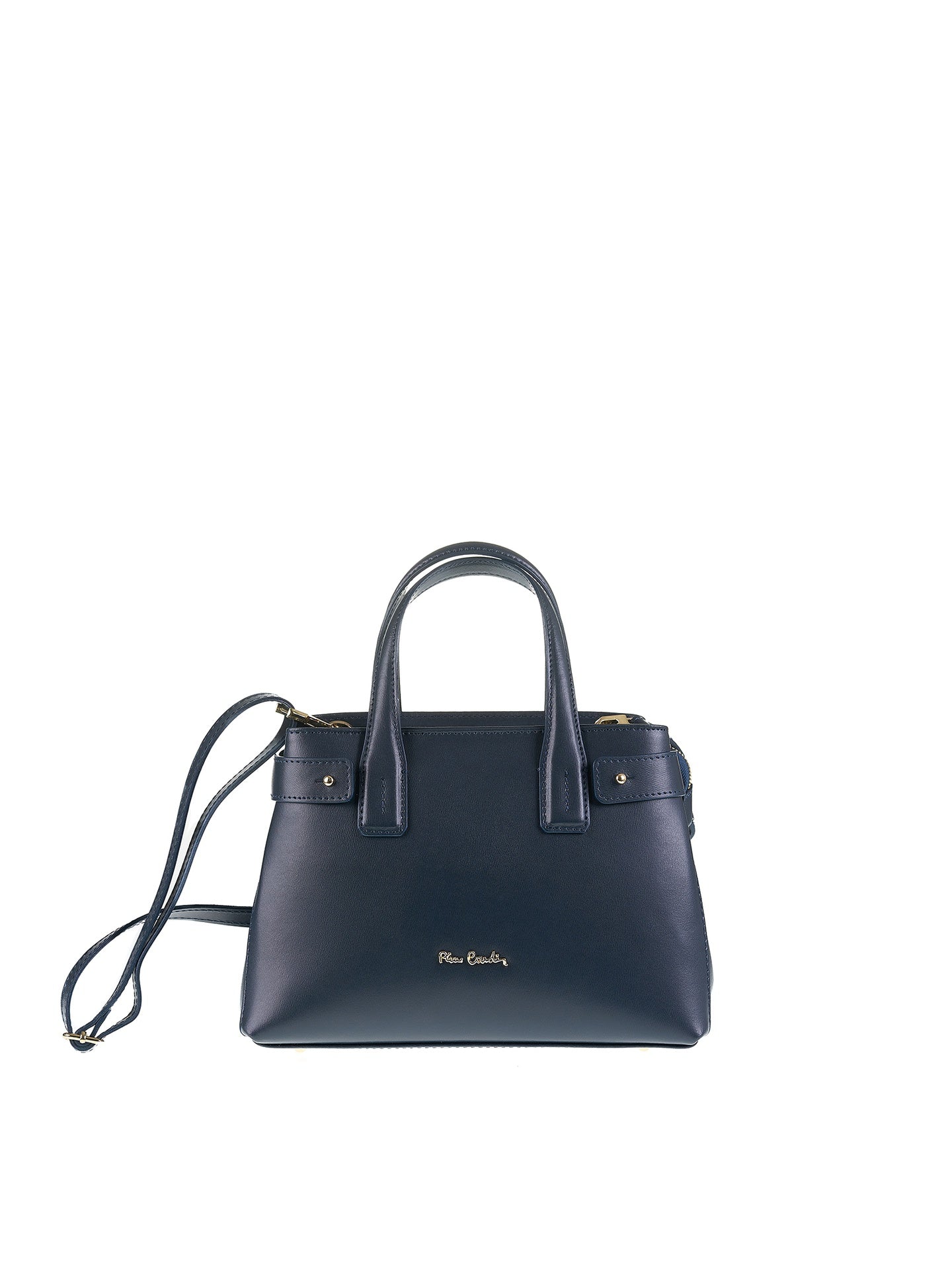Borsa a Mano in Vera Pelle Navy Pierre Cardin