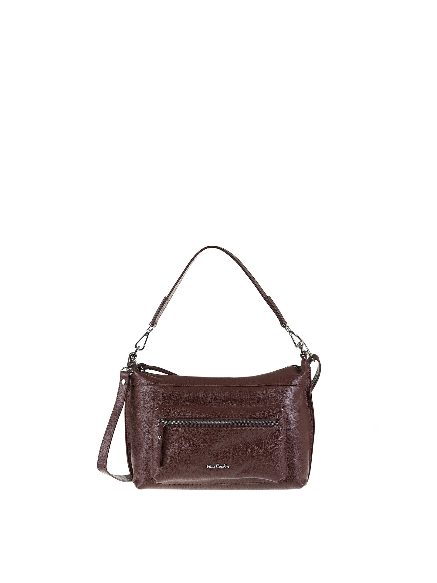 Borsa a Spalla in Vera Pelle Cioccolato Pierre Cardin