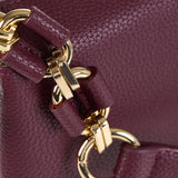 Sac bandoulière en cuir véritable bordeaux