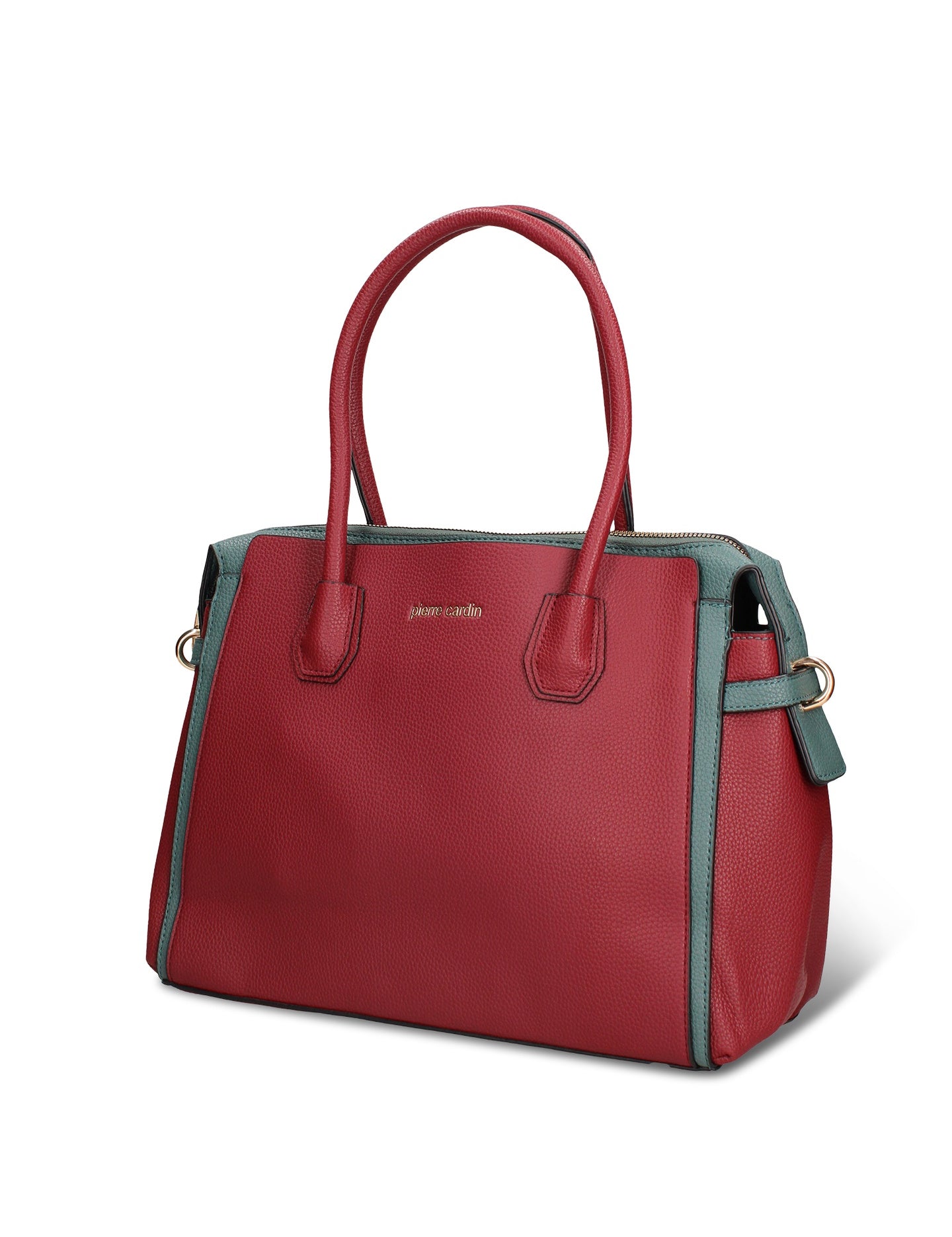 Borsa a Mano in Pelle Vegana Bordeaux e Ottanio