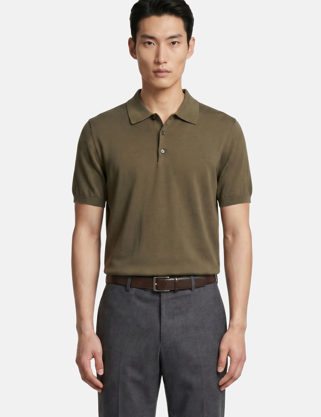 Camicia in Cotone Verde Militare Navigare