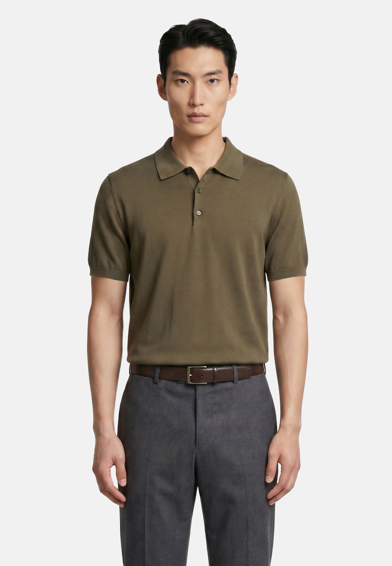 Camicia in Cotone Verde Militare Navigare