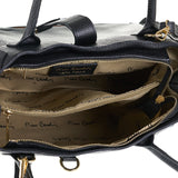 Schwarze Handtasche aus echtem Leder