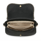 Bolso de hombro de poliéster negro