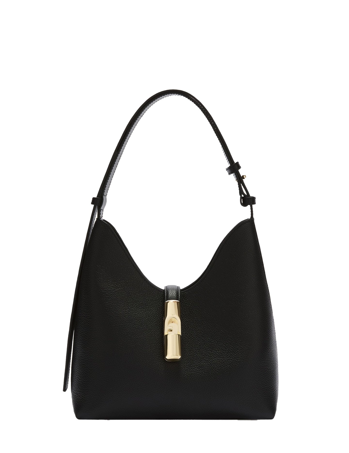Borsa a Spalla in Vera Pelle Nero Furla