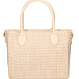 Beige Handtasche aus veganem Leder
