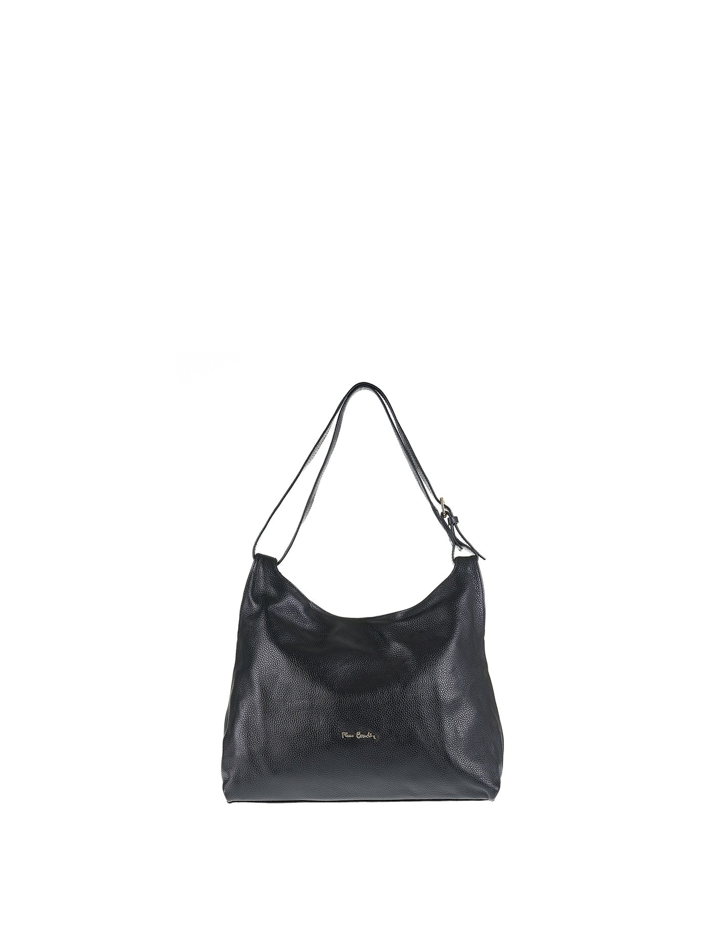 Borsa a Spalla in Vera Pelle Nero Pierre Cardin