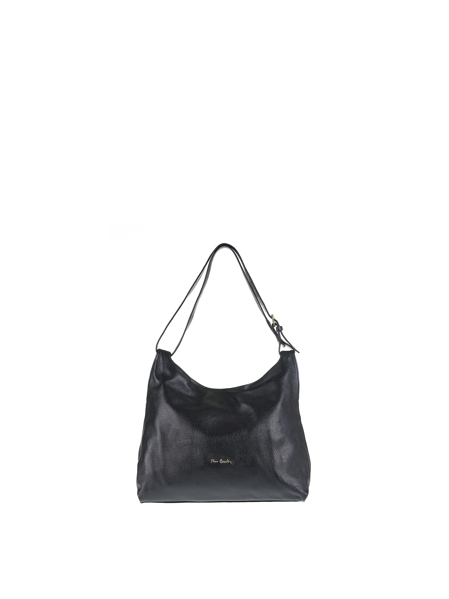 Borsa a Spalla in Vera Pelle Nero Pierre Cardin