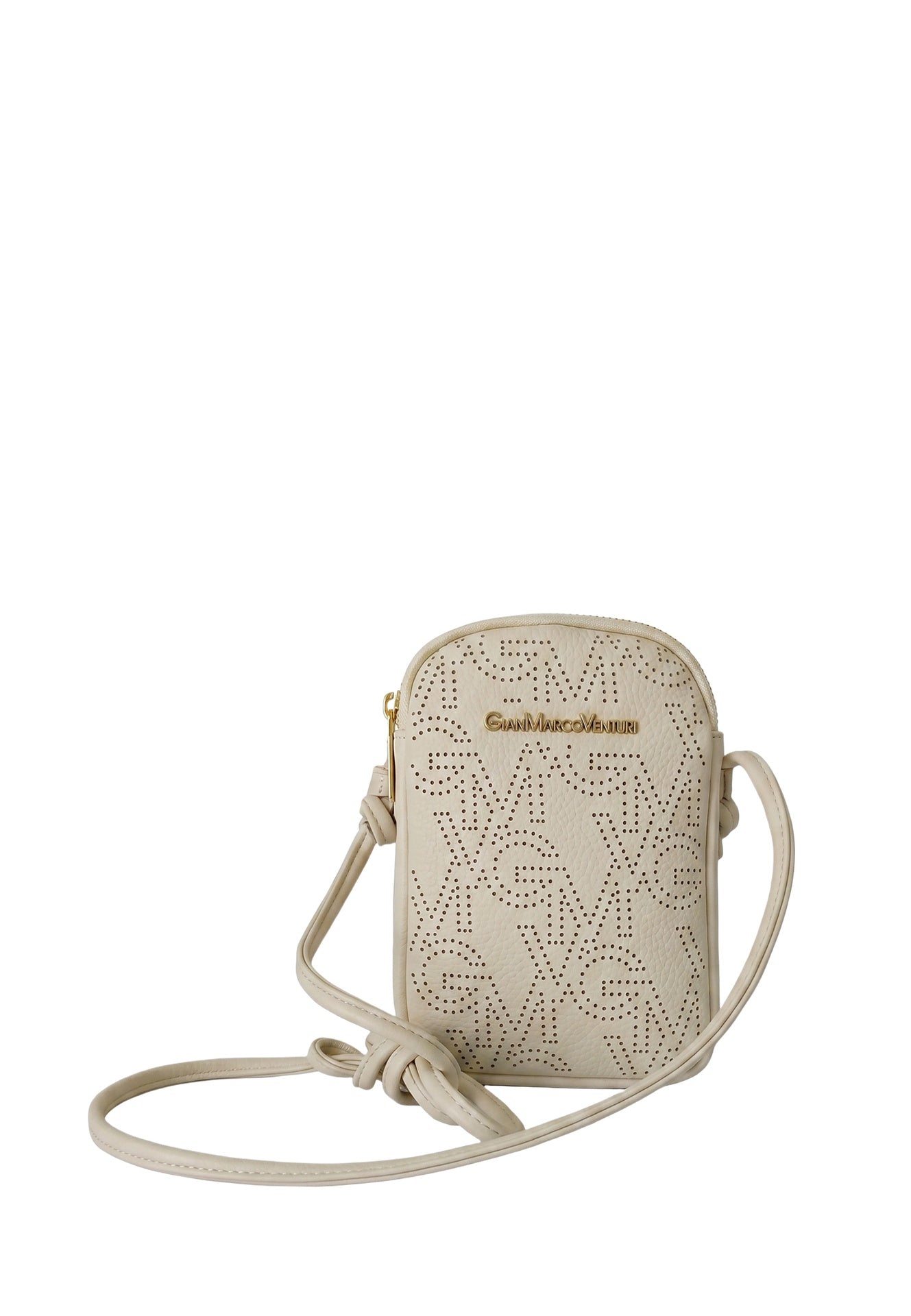 Borsa a tracolla in Pelle Vegana Beige GianMarco Venturi