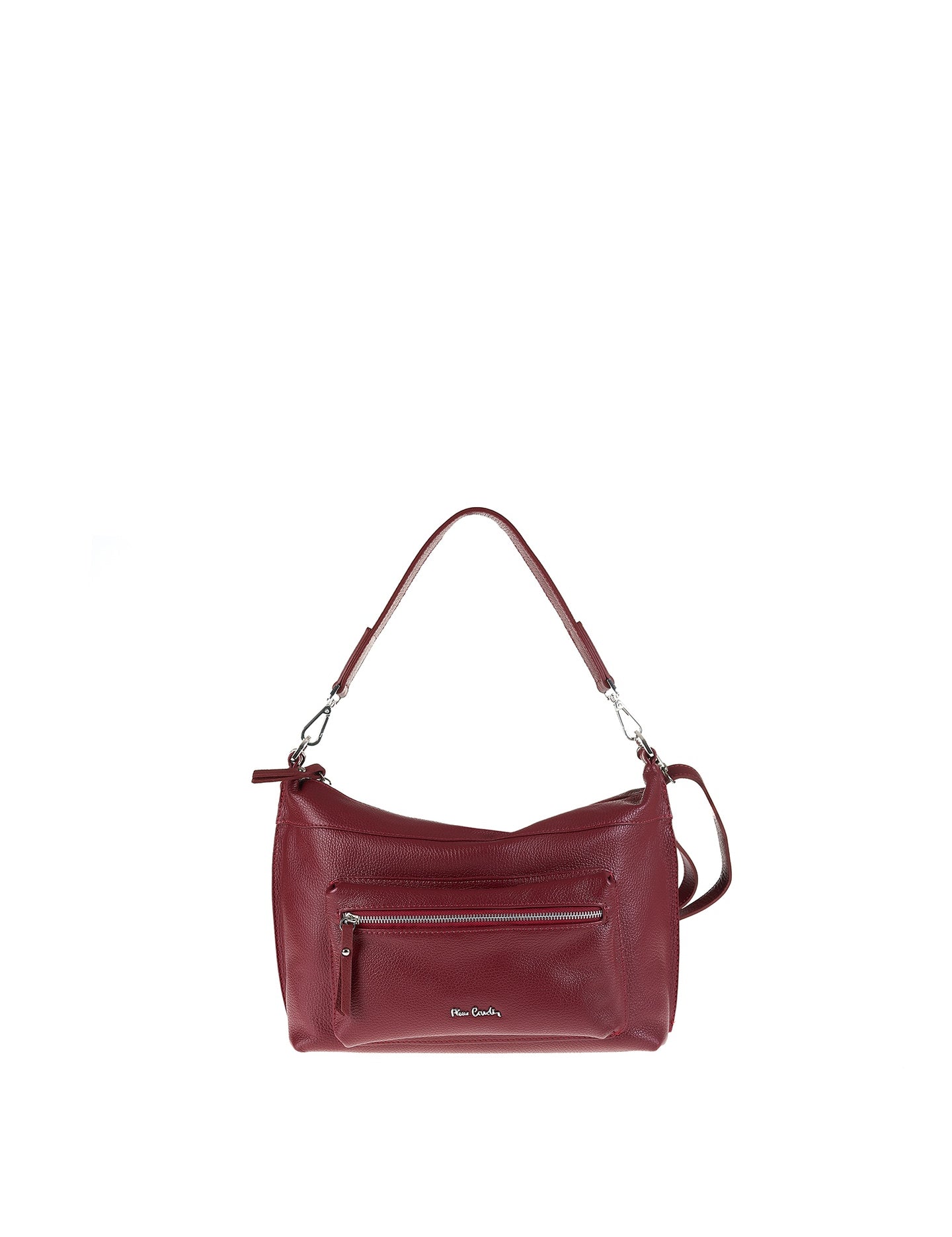 Borsa a Spalla in Vera Pelle Bordeaux Pierre Cardin