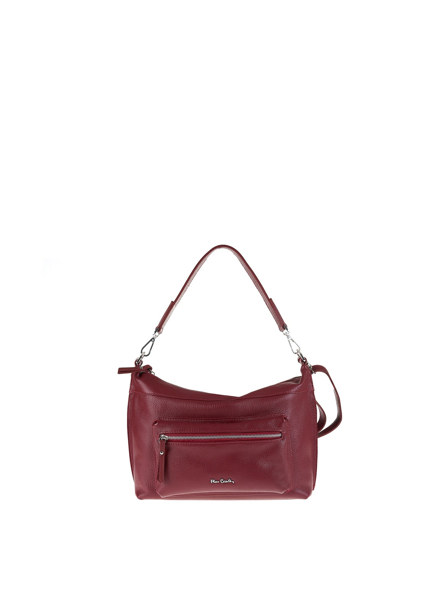 Borsa a Spalla in Vera Pelle Bordeaux Pierre Cardin
