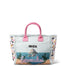 Borsa a Mano in Cotone Multicolore e Rosa Braccialini