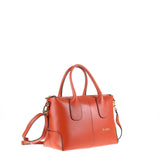 Handtasche aus echtem orangefarbenem Leder