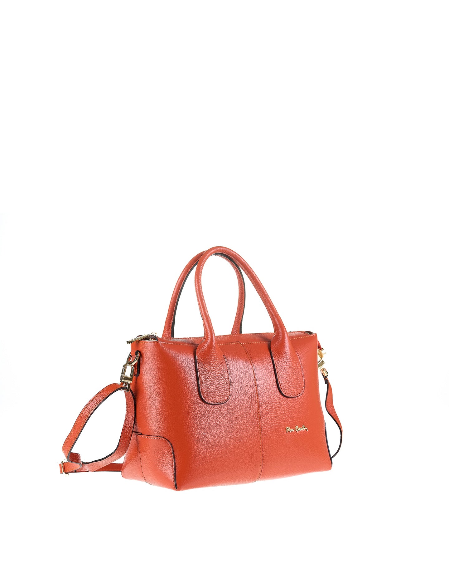 Borsa a Mano in Vera Pelle Arancione