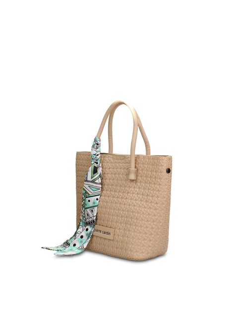Borsa a Mano in Pelle Vegana Taupe