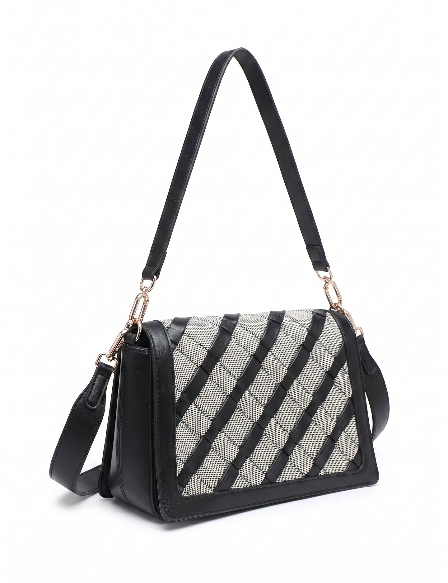 Borsa a Spalla in Pelle Vegana Nero