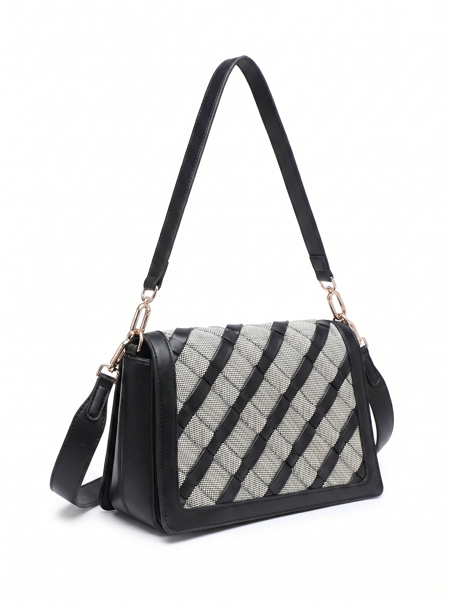 Borsa a Spalla in Pelle Vegana Nero