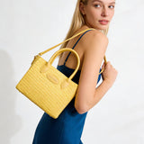 Gelbe Handtasche aus veganem Leder