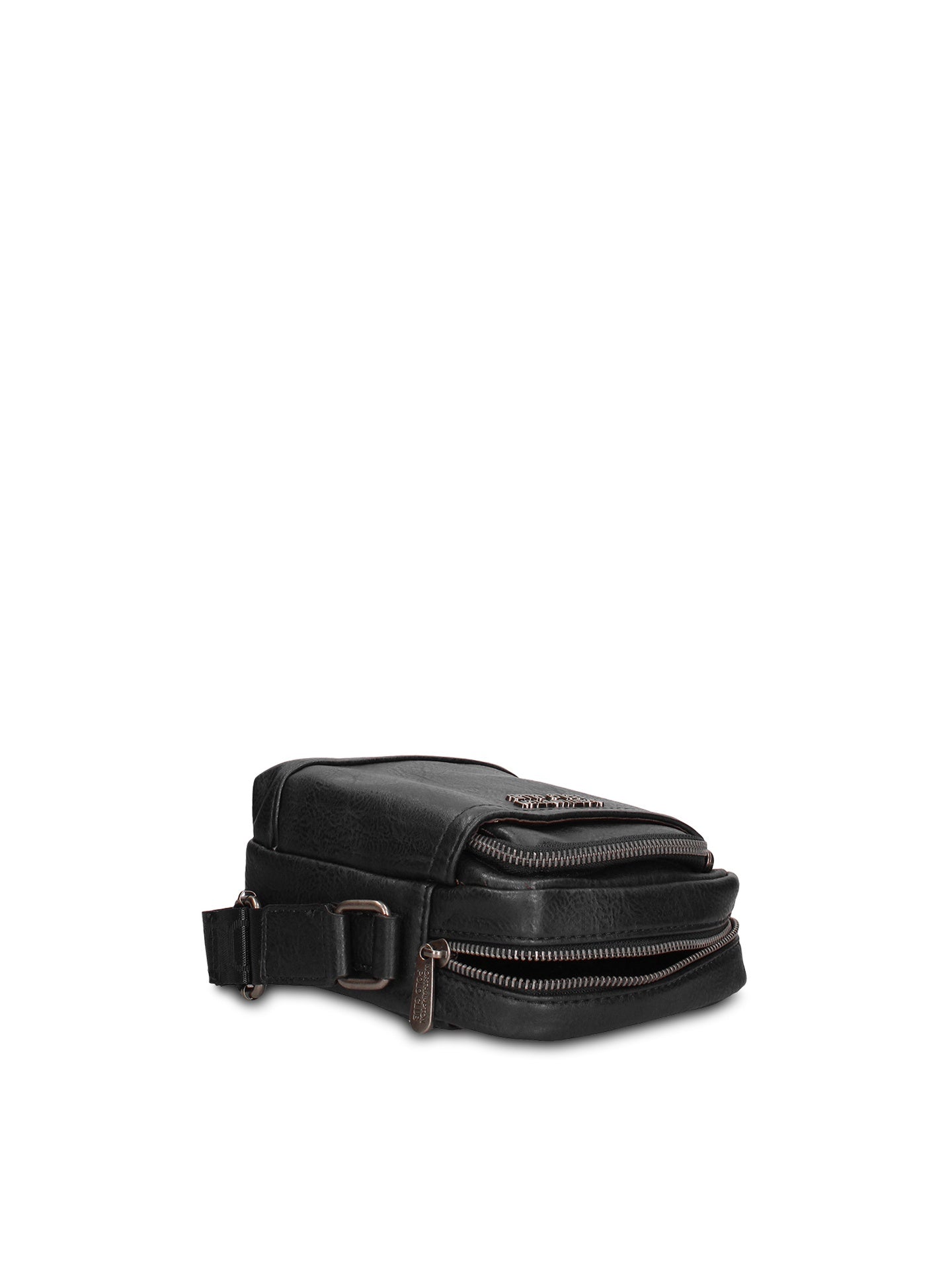 Borsa a Tracolla in 100% Pu Vegan Leather Nero