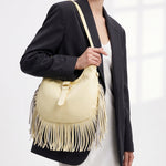 Borsa a Mano in Dollaro Leather Giallo