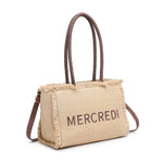Borsa a Mano in Woven Straw Marrone