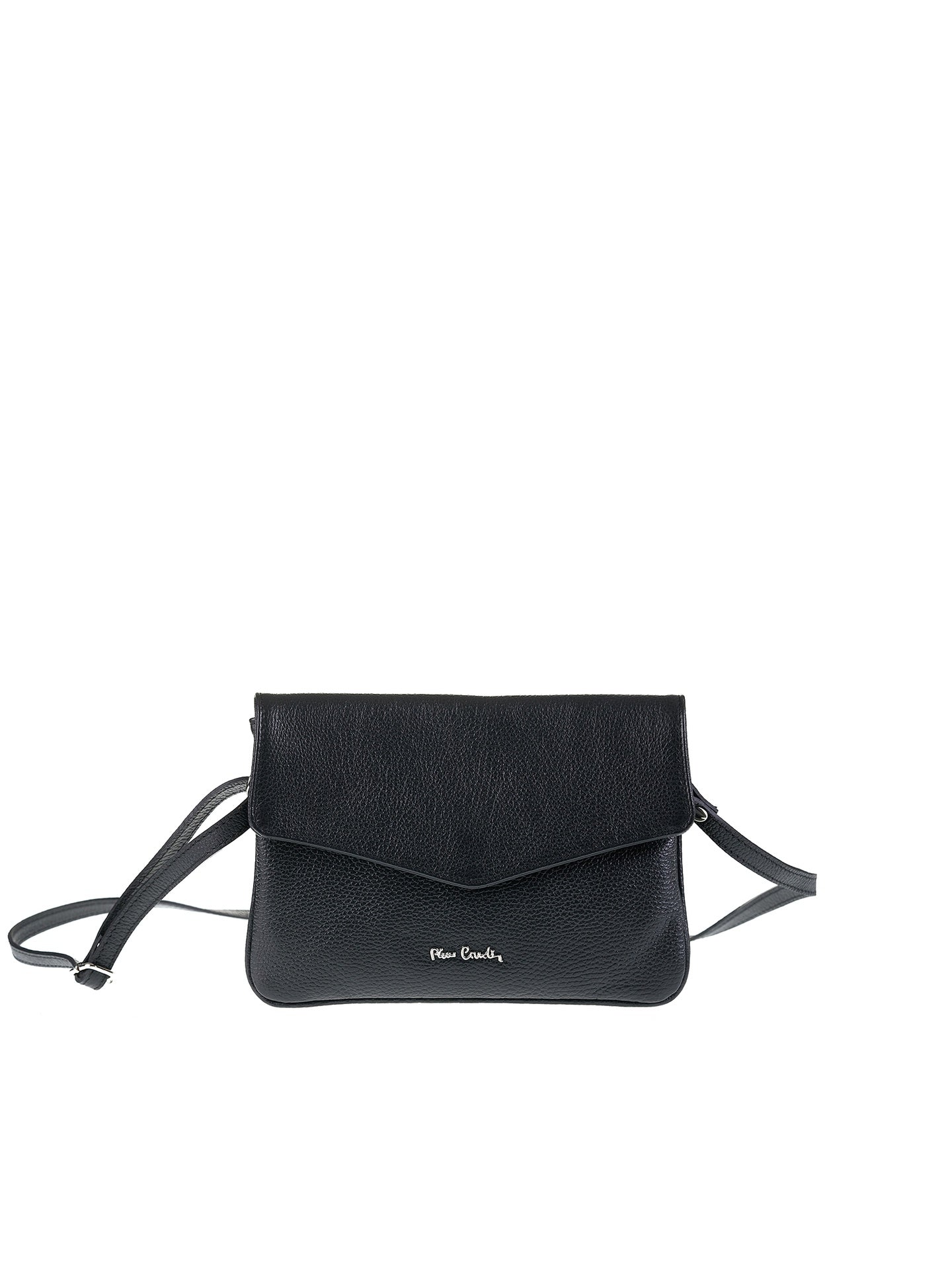 Borsa a Tracolla in Vera Pelle Nero Pierre Cardin