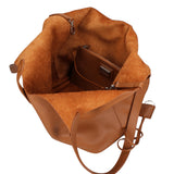 Borsa a Mano in Vera Pelle Cuoio Scuro