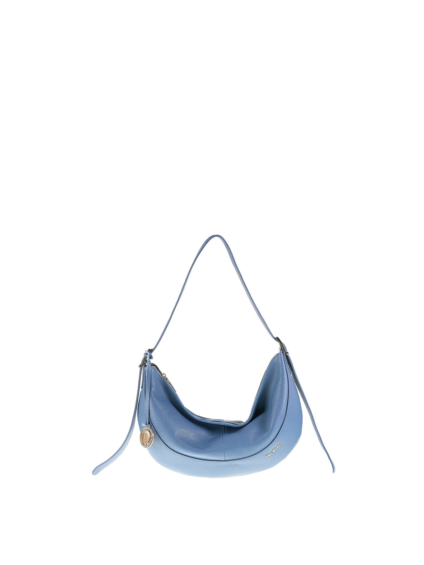 Borsa a Spalla in Vera Pelle Blu Jeans Pierre Cardin
