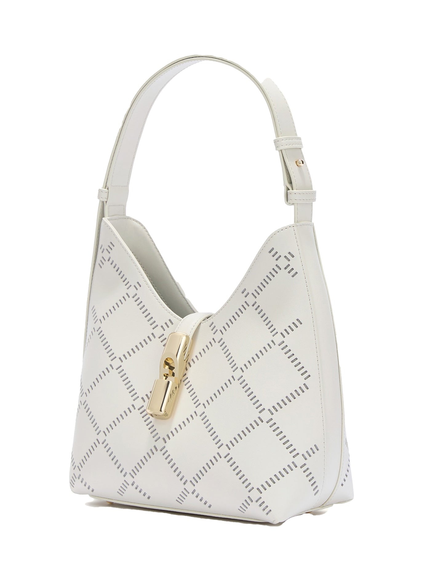 White Genuine Leather Shoulder Bag