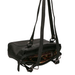 Borsa a Spalla Convertibile in Zaino in Vera Pelle Nero