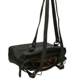 Borsa a Spalla Convertibile in Zaino in Vera Pelle Nero