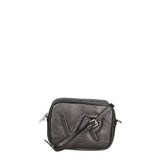 Borsa a Tracolla in Genuine Printed Suede Leather Nero