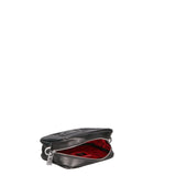 Borsa a Tracolla in Genuine Printed Suede Leather Nero