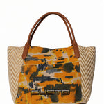 Borsa a Mano in Pelle Vegana Giallo
