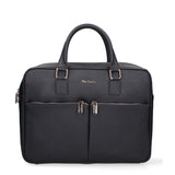 Borsa in Vera Pelle Blu Scuro Pierre Cardin