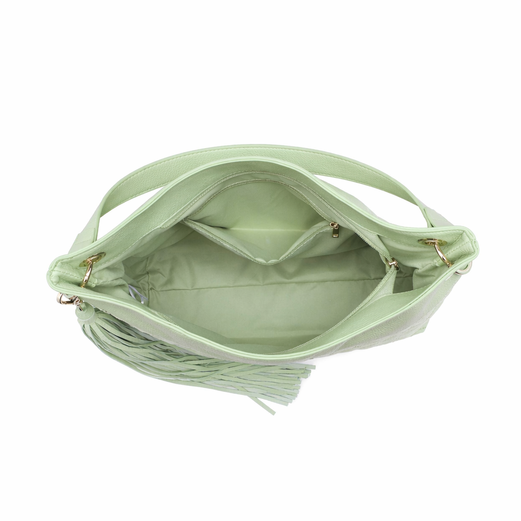 Borsa a Spalla in Pelle Vegana Verde