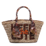 Borsa Shopper in Rattan Marrone
