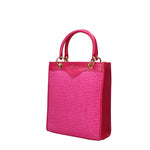 Borsa a Mano in Pelle Fucsia