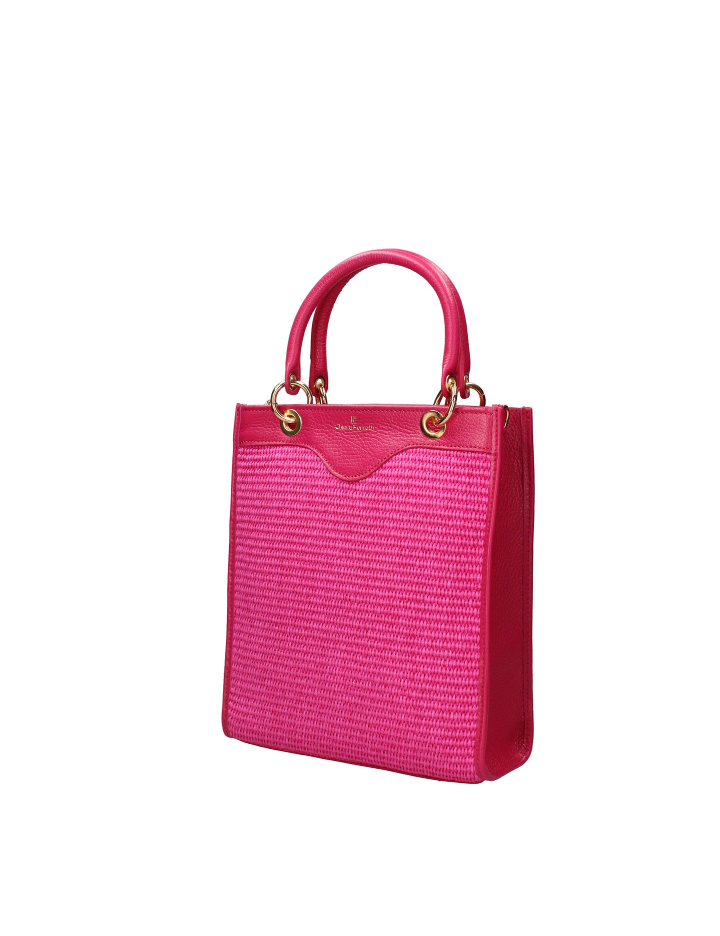 Borsa a Mano in Pelle Fucsia