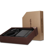 Set Portafoglio e Cintura Uomo in Vera Pelle Nero Pierre Cardin