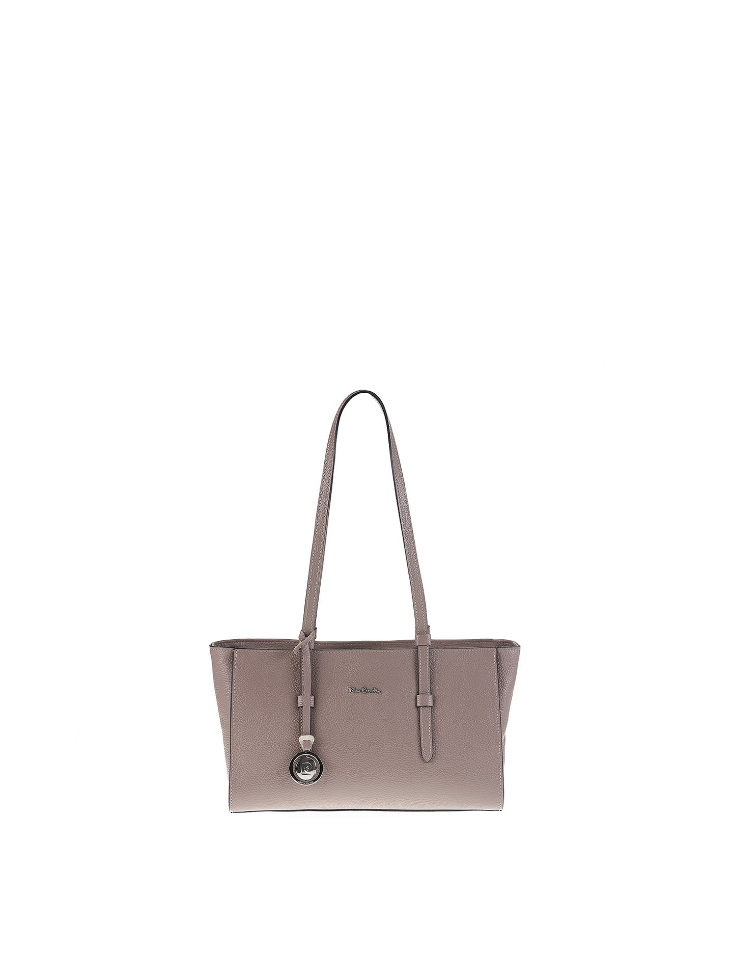 Borsa a Mano in Vera Pelle Taupe Pierre Cardin
