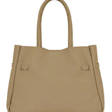 Borsa a Tracolla in Dollaro Leather Beige Scuro